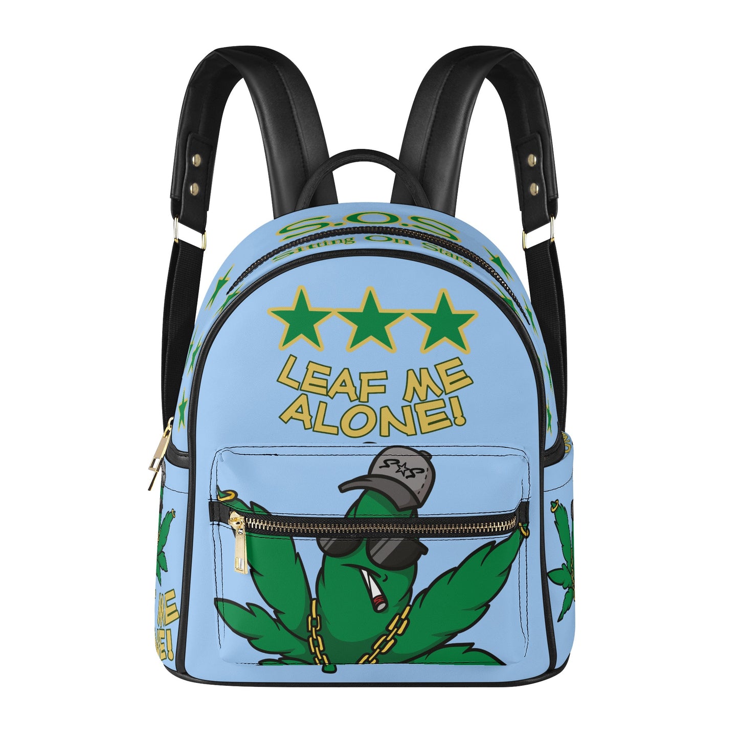 Leaf Me Alone 3.0  S.O.S 420 Sky Blue Edition Backpack