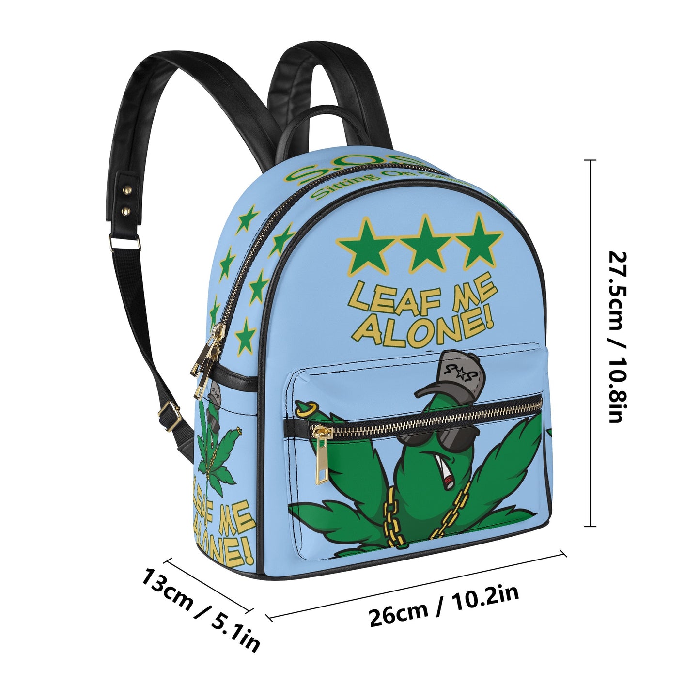 Leaf Me Alone 3.0  S.O.S 420 Sky Blue Edition Backpack