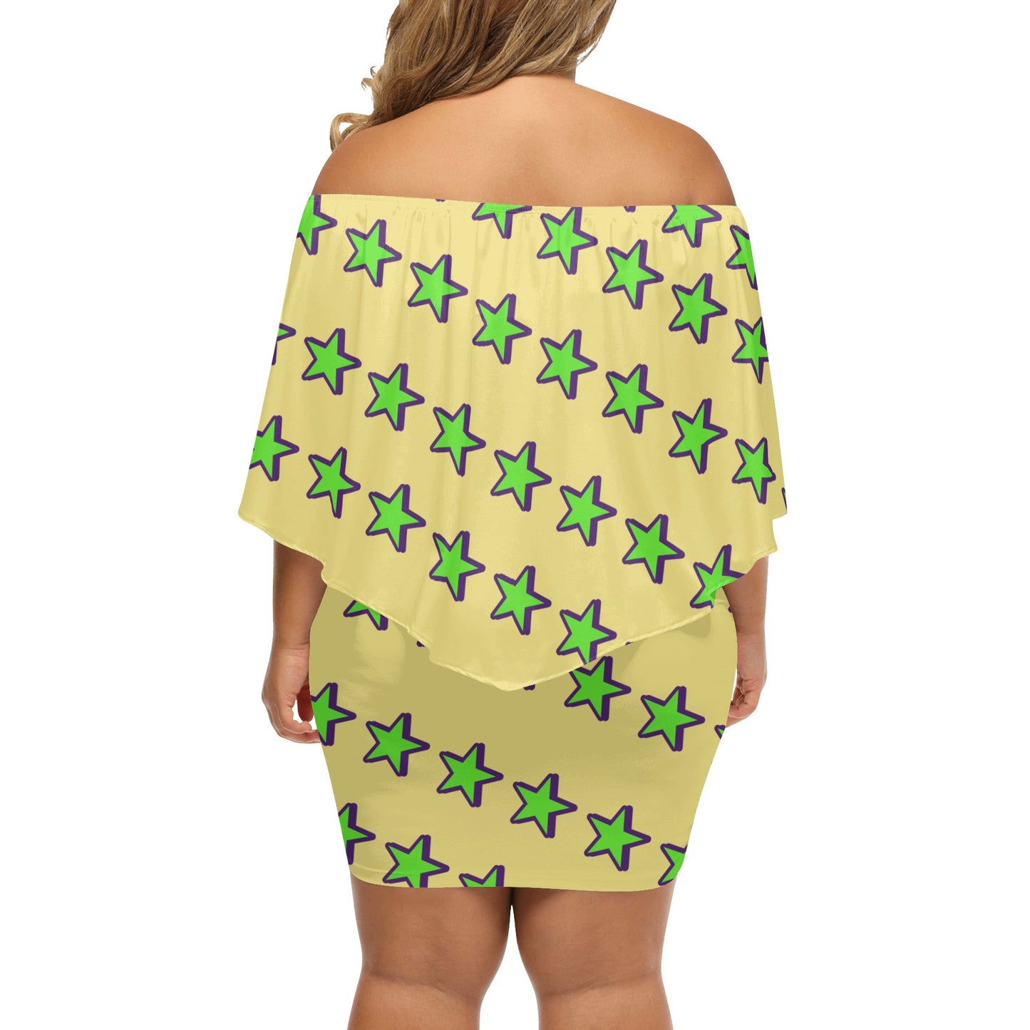 Space Aliens S.O.S Edition Womens Tan Off The Shoulder Wrap Dress