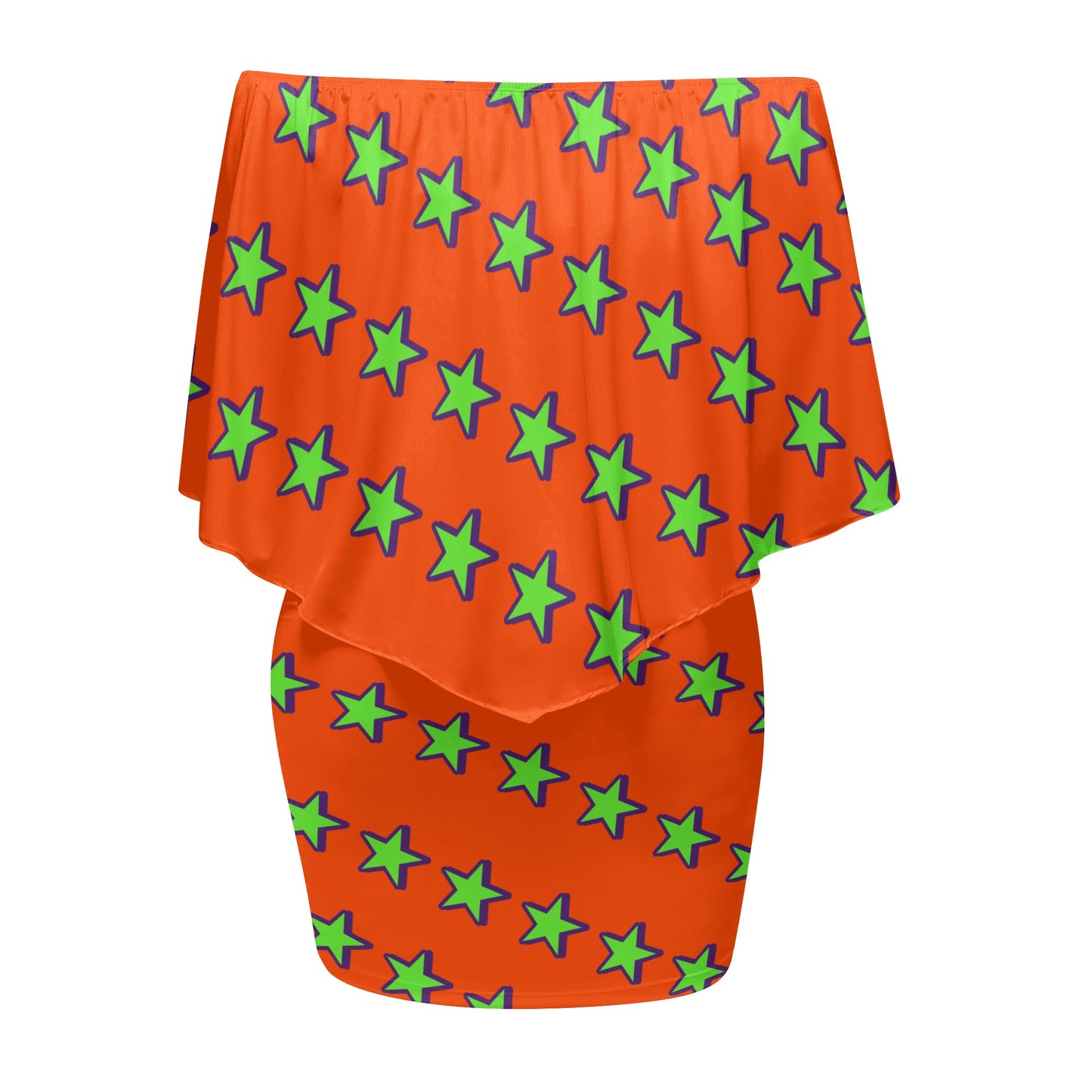 Space Aliens S.O.S Edition Womens Dark Orange Off The Shoulder Wrap Dress