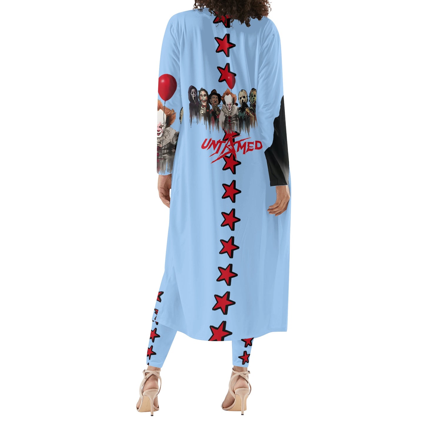 Un-Tamed S.O.S Edition Womens Sky Blue Long Sleeve Cardigan and Leggings 2pcs