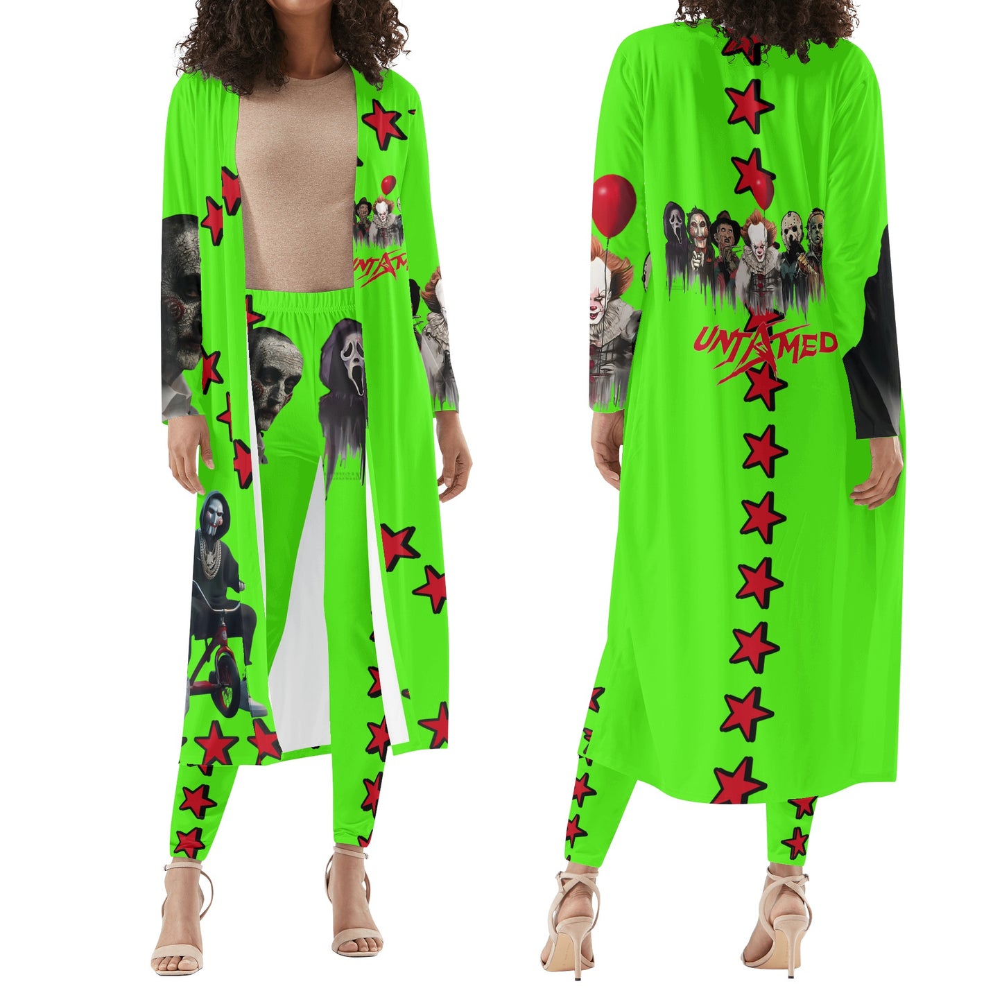 Un-Tamed S.O.S Edition Womens Goo Green Long Sleeve Cardigan and Leggings 2pcs