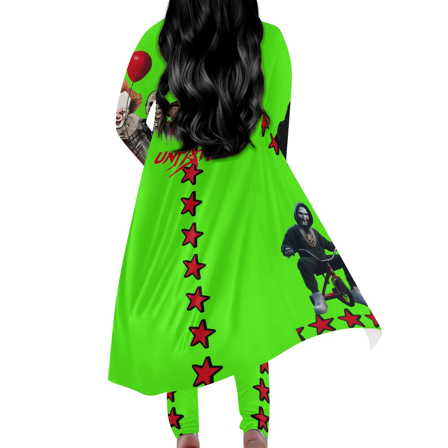 Un-Tamed S.O.S Edition Womens Goo Green Long Sleeve Cardigan and Leggings 2pcs