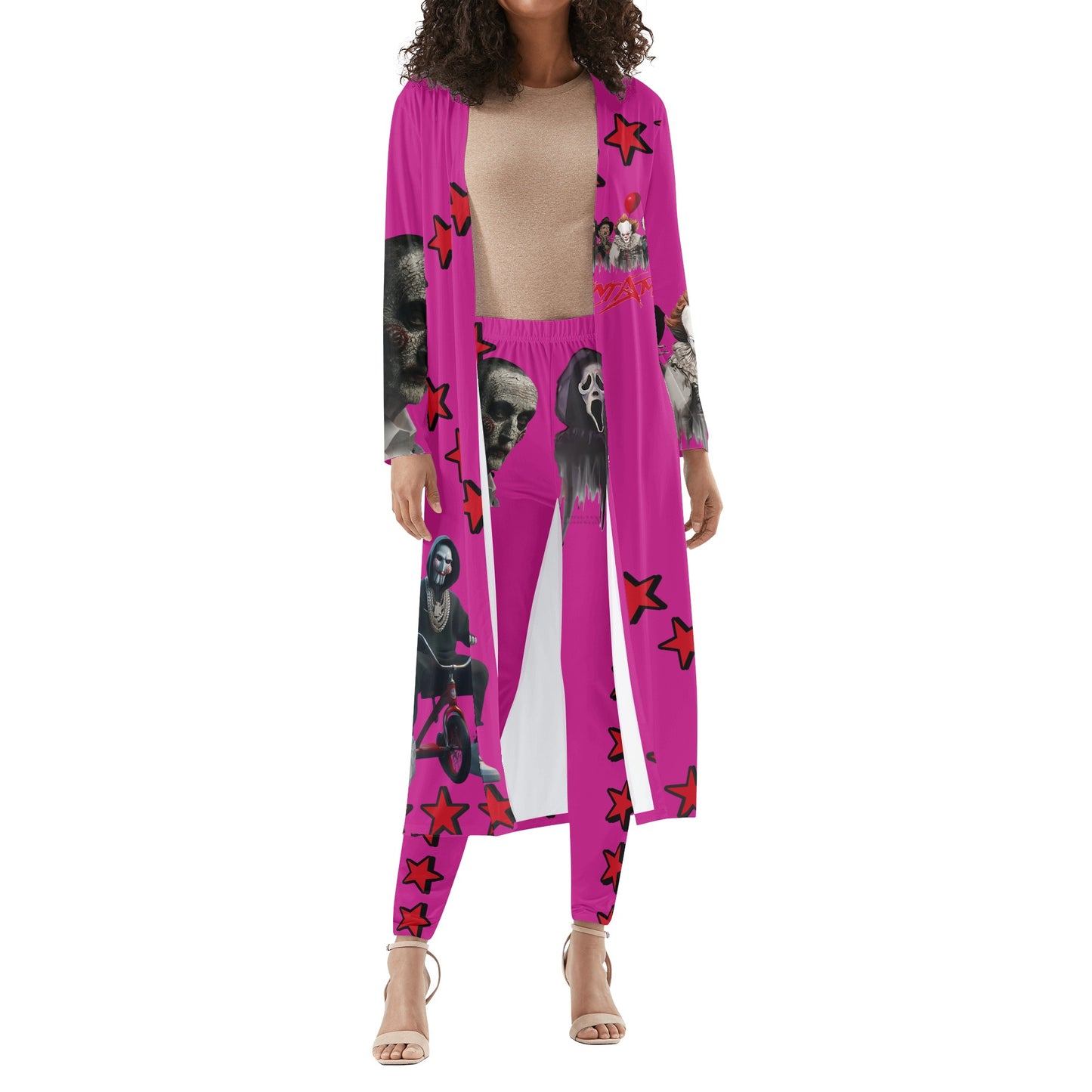 Un-Tamed S.O.S Edition Womens Purple Long Sleeve Cardigan and Leggings 2pcs