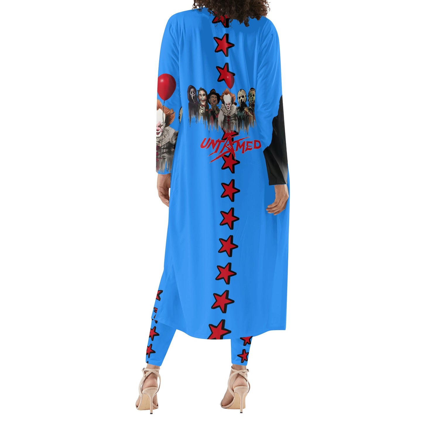 Un-Tamed S.O.S Edition Womens Blue Long Sleeve Cardigan and Leggings 2pcs