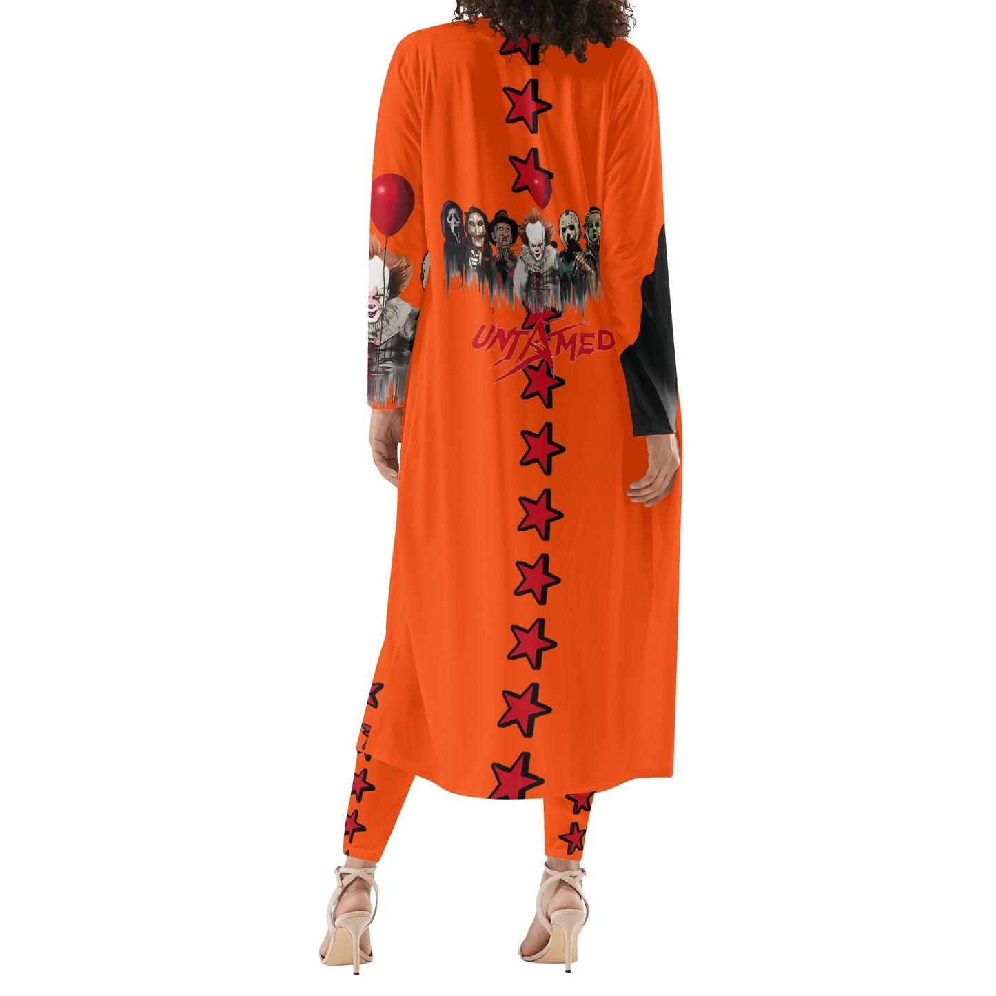 Un-Tamed S.O.S Edition Womens Dark Orange Long Sleeve Cardigan and Leggings 2pcs