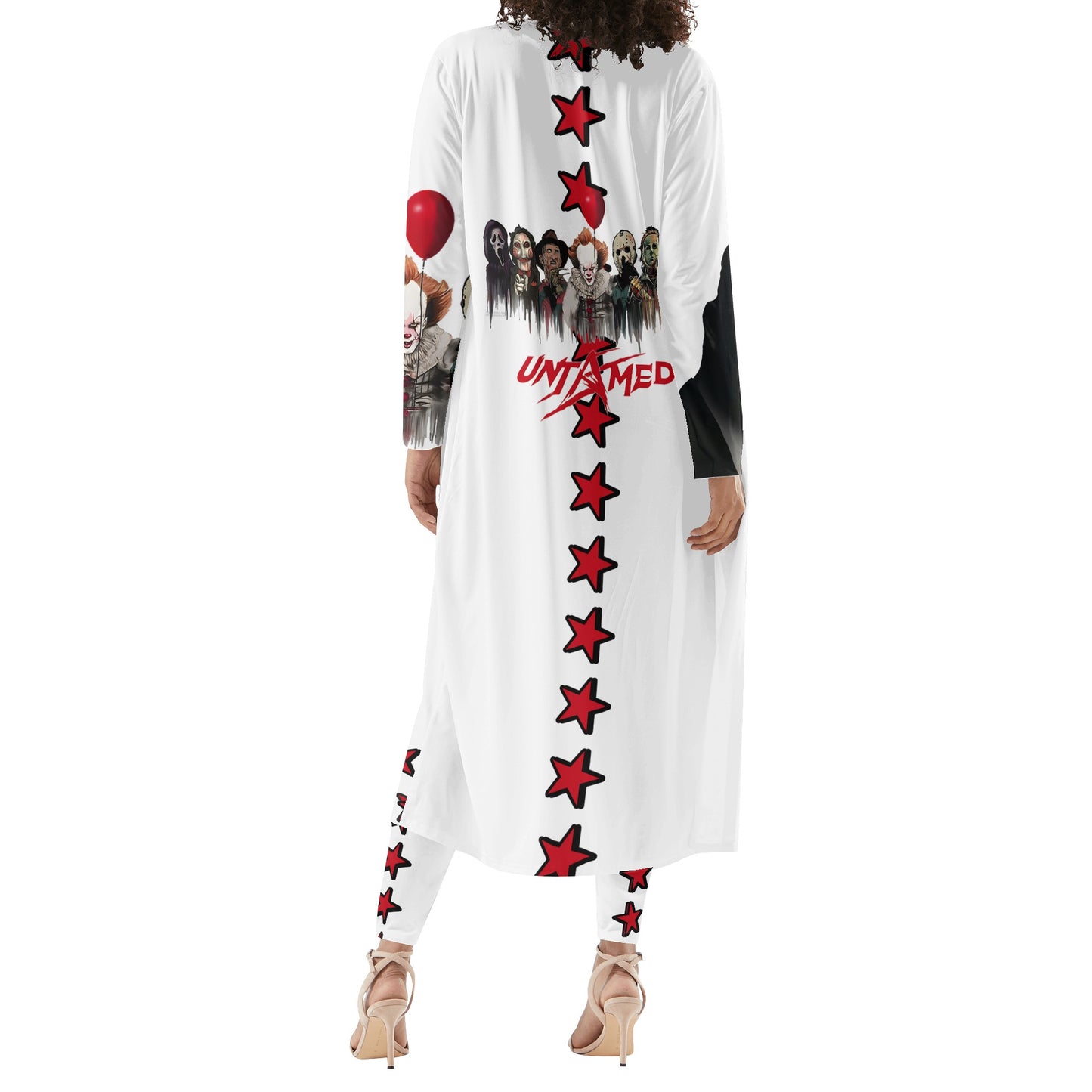 Un-Tamed S.O.S Edition Womens White Long Sleeve Cardigan and Leggings 2pcs