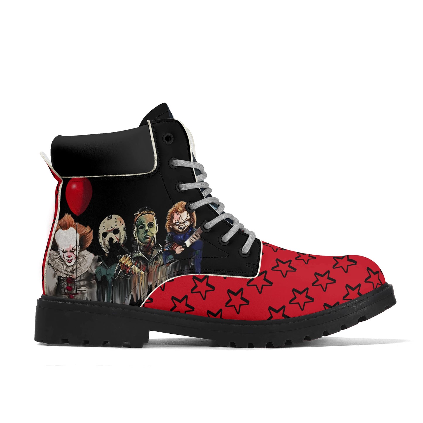 Un-Tamed S.O.S Edition Mens Black/Red Leather All Season Boots