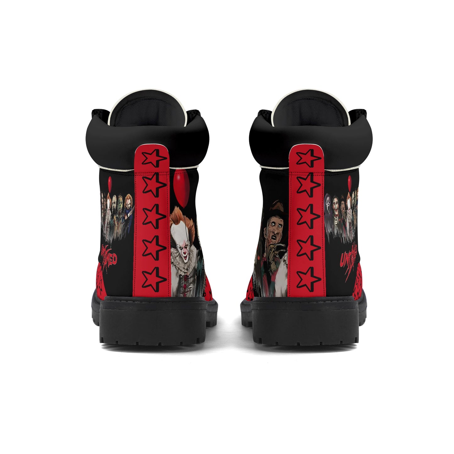 Un-Tamed S.O.S Edition Mens Black/Red Leather All Season Boots