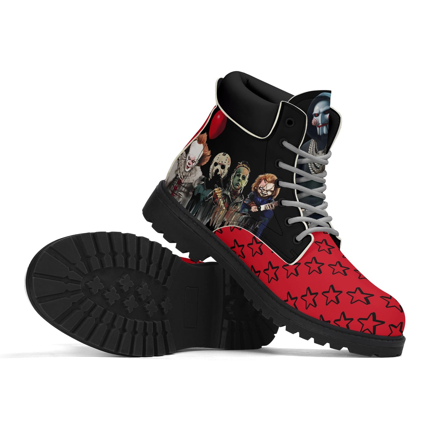 Un-Tamed S.O.S Edition Mens Black/Red Leather All Season Boots