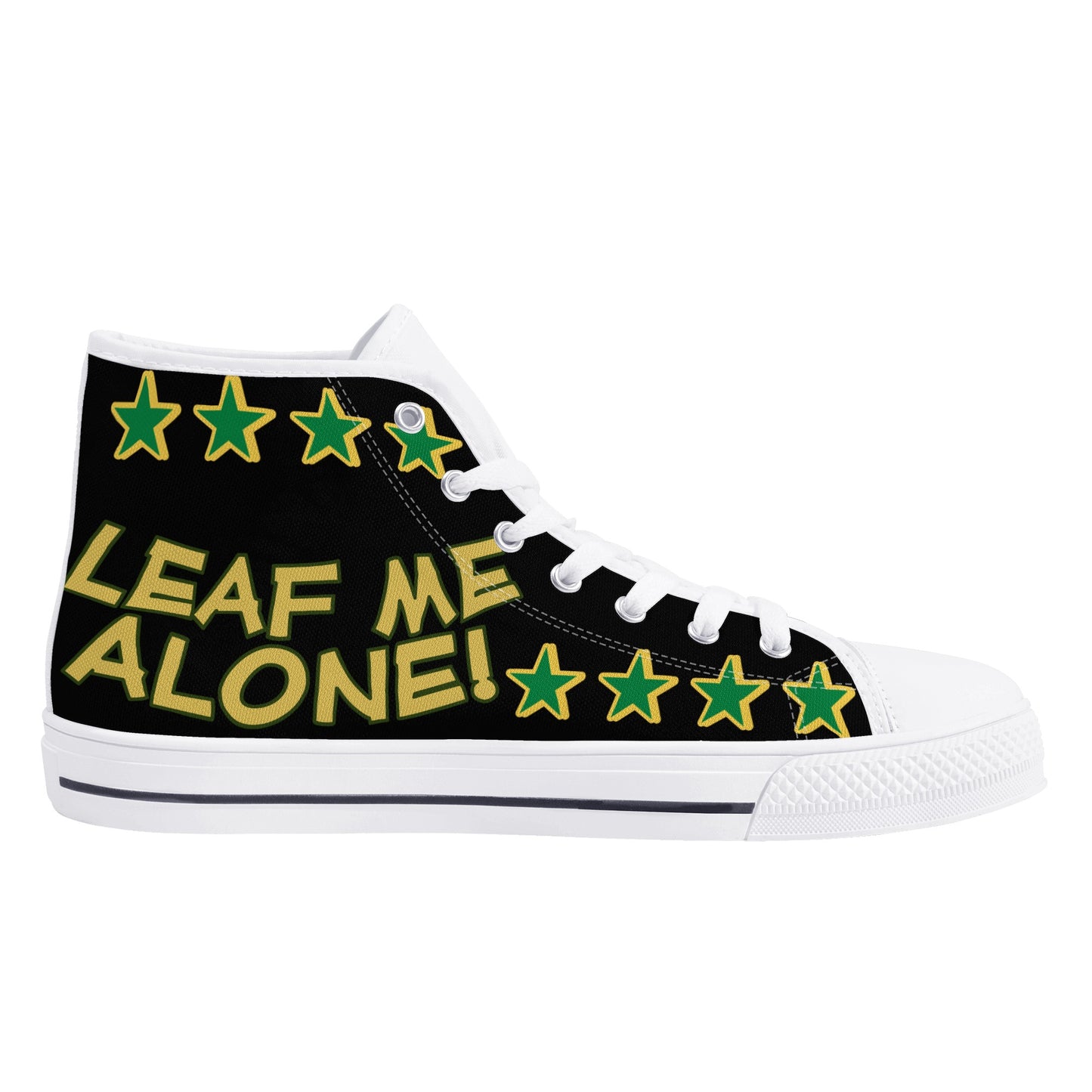 Leaf Me Alone 3.0 420  Edition Mens Black Lightweight High Top Star Kicks