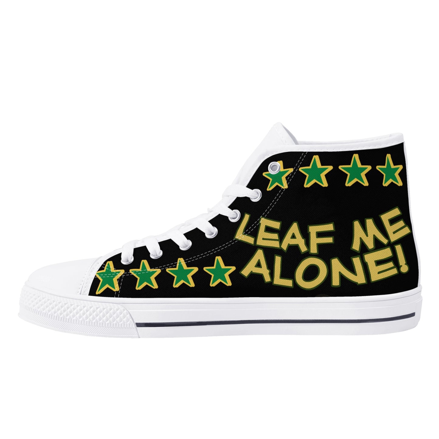 Leaf Me Alone 3.0 420  Edition Mens Black Lightweight High Top Star Kicks