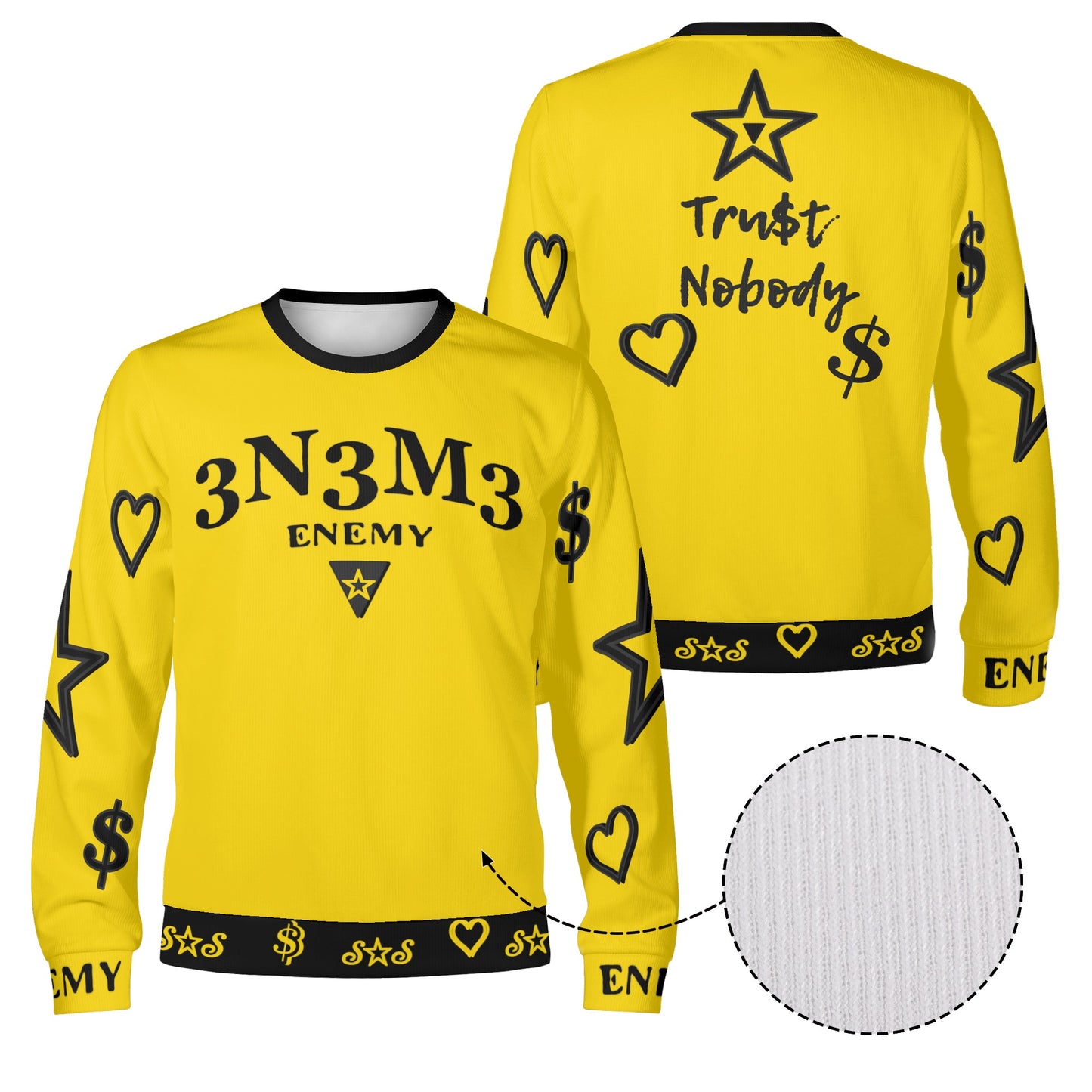 3.N.3.M.3 Enemy S.O.S Limited Edition Black/Gold Adult Crewneck Sweatshirt