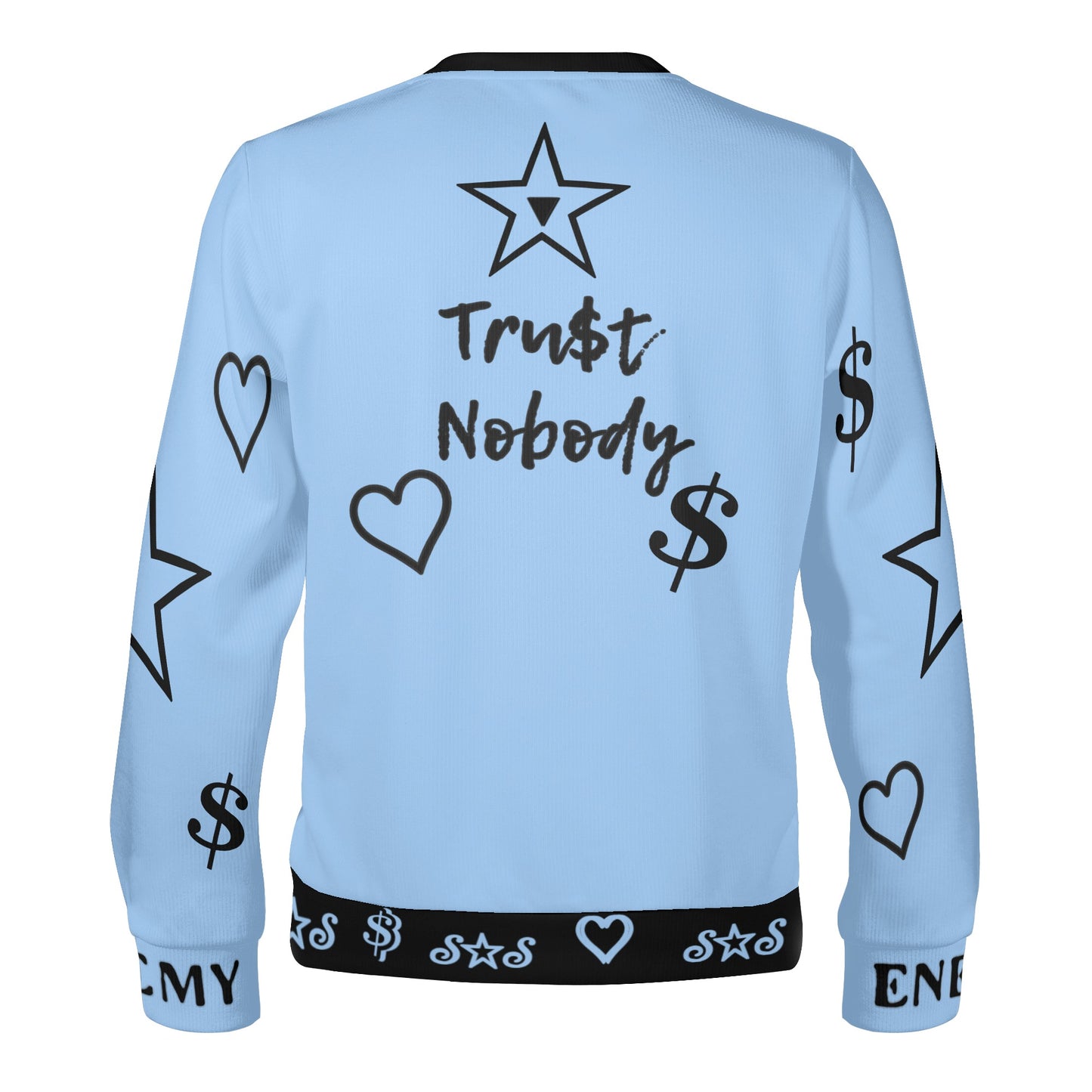 3.N.3.M.3 Enemy S.O.S Limited Edition Black/SkyBlue Adult Crewneck Sweatshirt