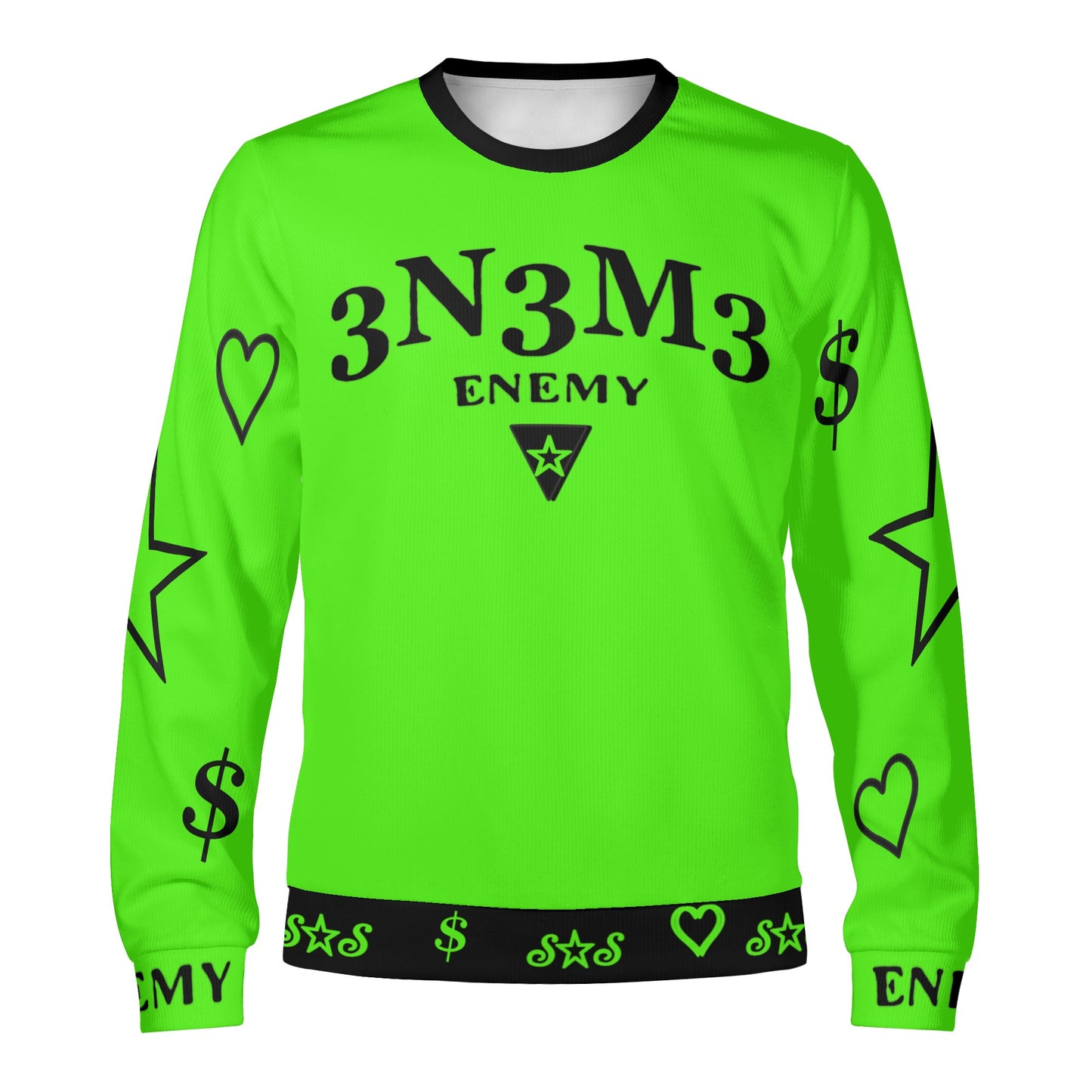 3.N.3.M.3 Enemy S.O.S Limited Edition Black/GooGreen Adult Crewneck Sweatshirt