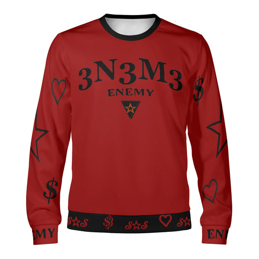 3.N.3.M.3 Enemy S.O.S Limited Edition Black/Maroon Adult Crewneck Sweatshirt