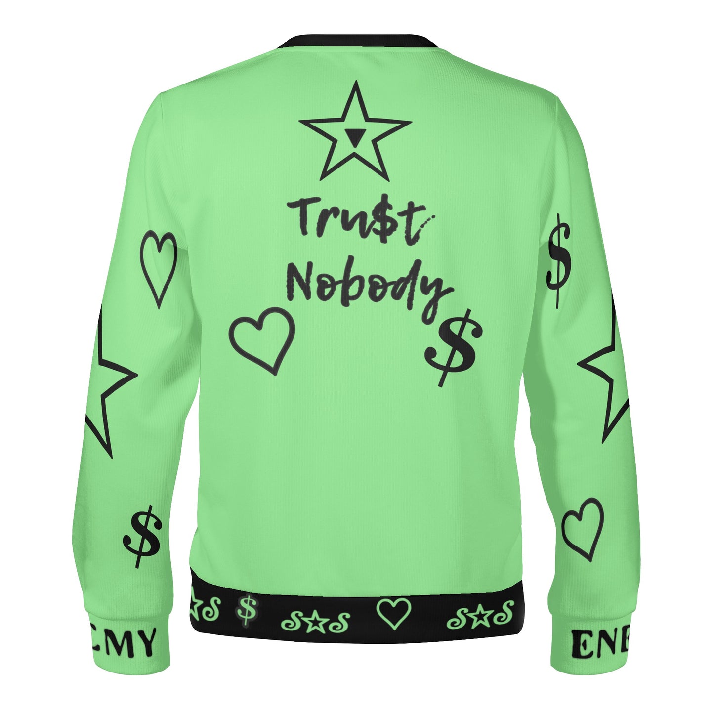 3.N.3.M.3 Enemy S.O.S Limited Edition Black/MintGreen Adult Crewneck Sweatshirt