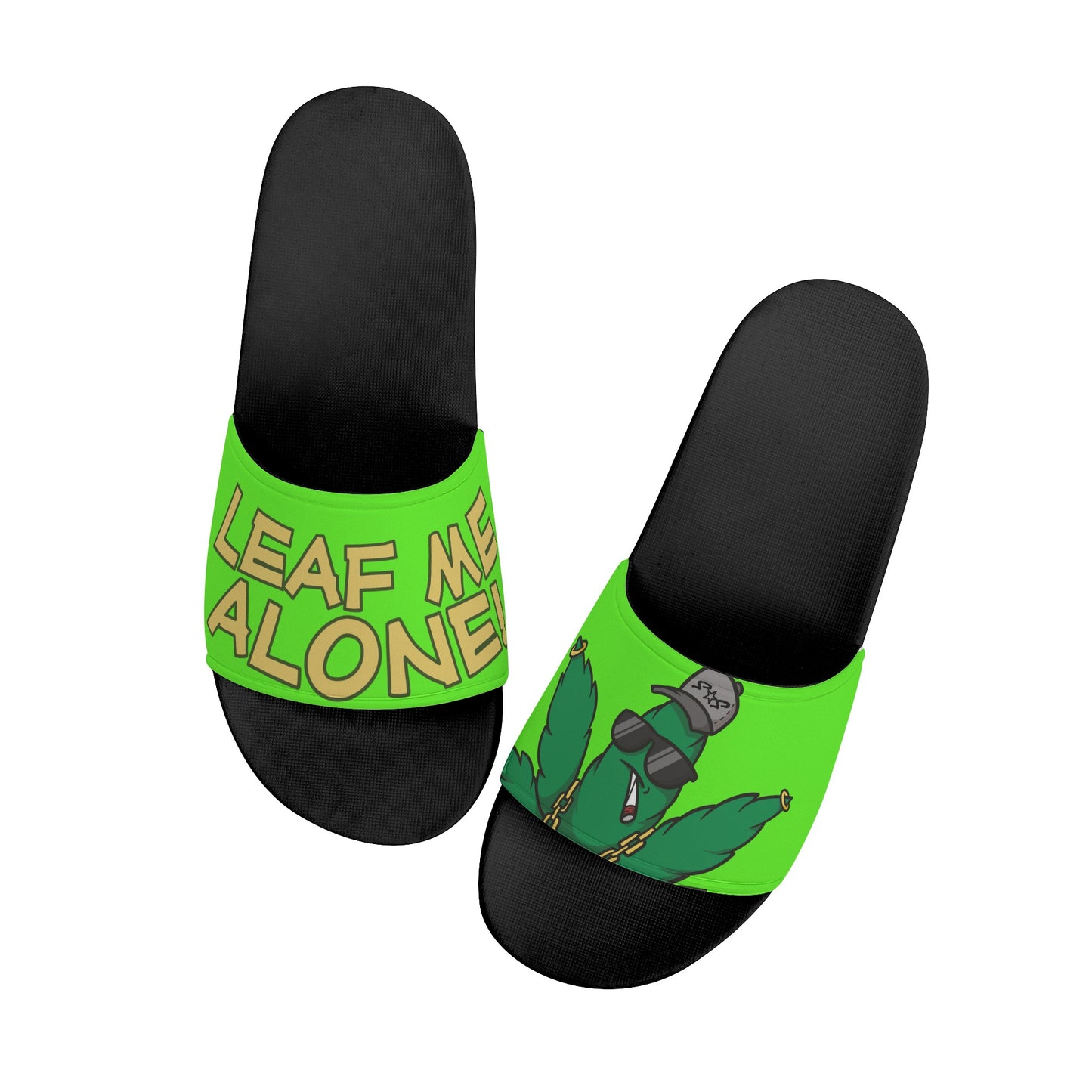 Leaf Me Alone 3.0 420 S.O.S Edition Mens Goo Green Star Slides