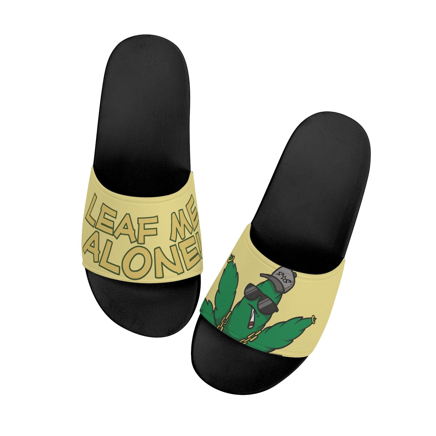 Leaf Me Alone 3.0 420 S.O.S Edition Mens Tan Star Slides