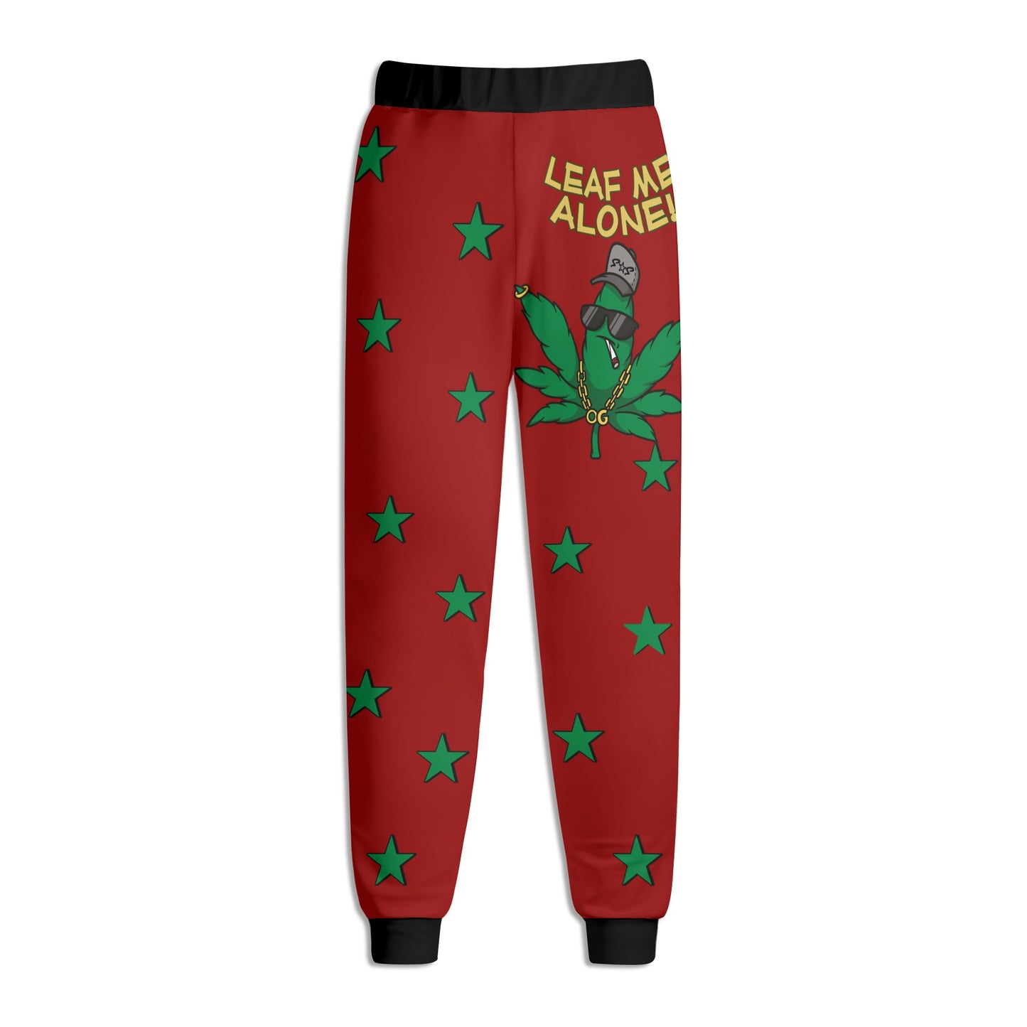 Leaf Me Alone 3.0 420 S.O.S Edition Mens Maroon Sweatpants