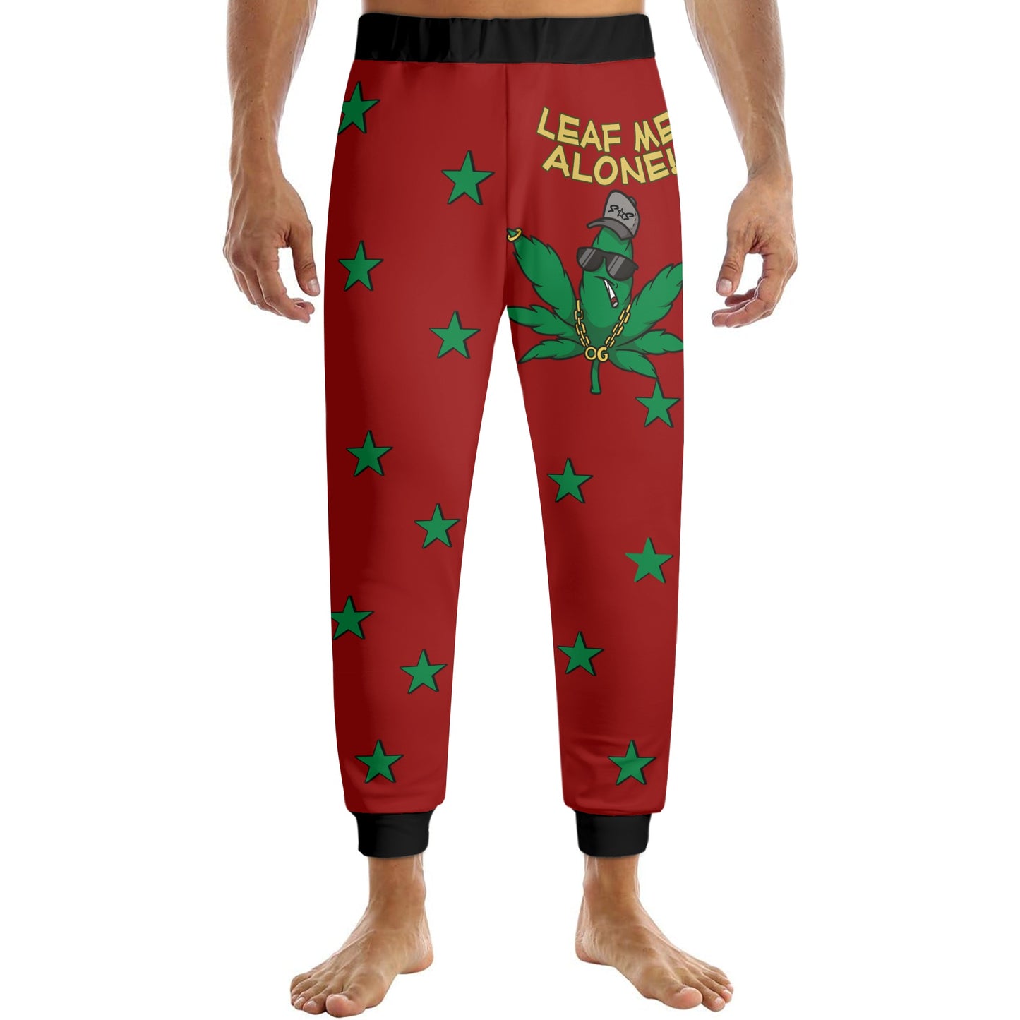 Leaf Me Alone 3.0 420 S.O.S Edition Mens Maroon Sweatpants