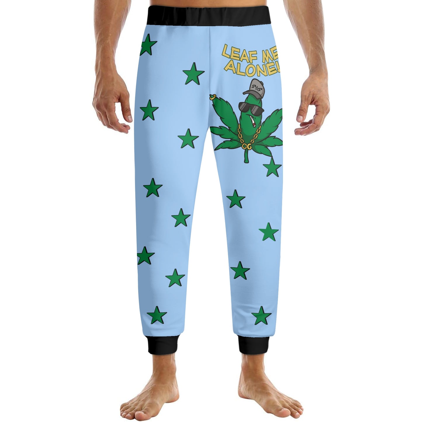 Leaf Me Alone 3.0 420 S.O.S Edition Mens Sky Blue Sweatpants