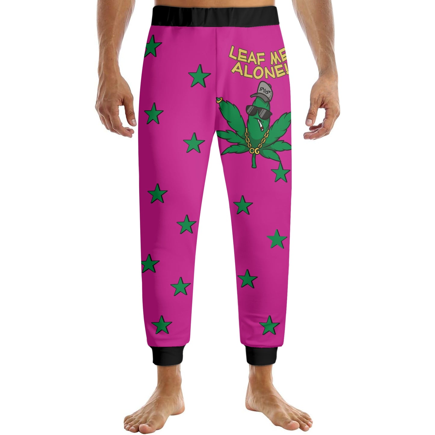 Leaf Me Alone 3.0 420 S.O.S Edition Mens  Purple Sweatpants