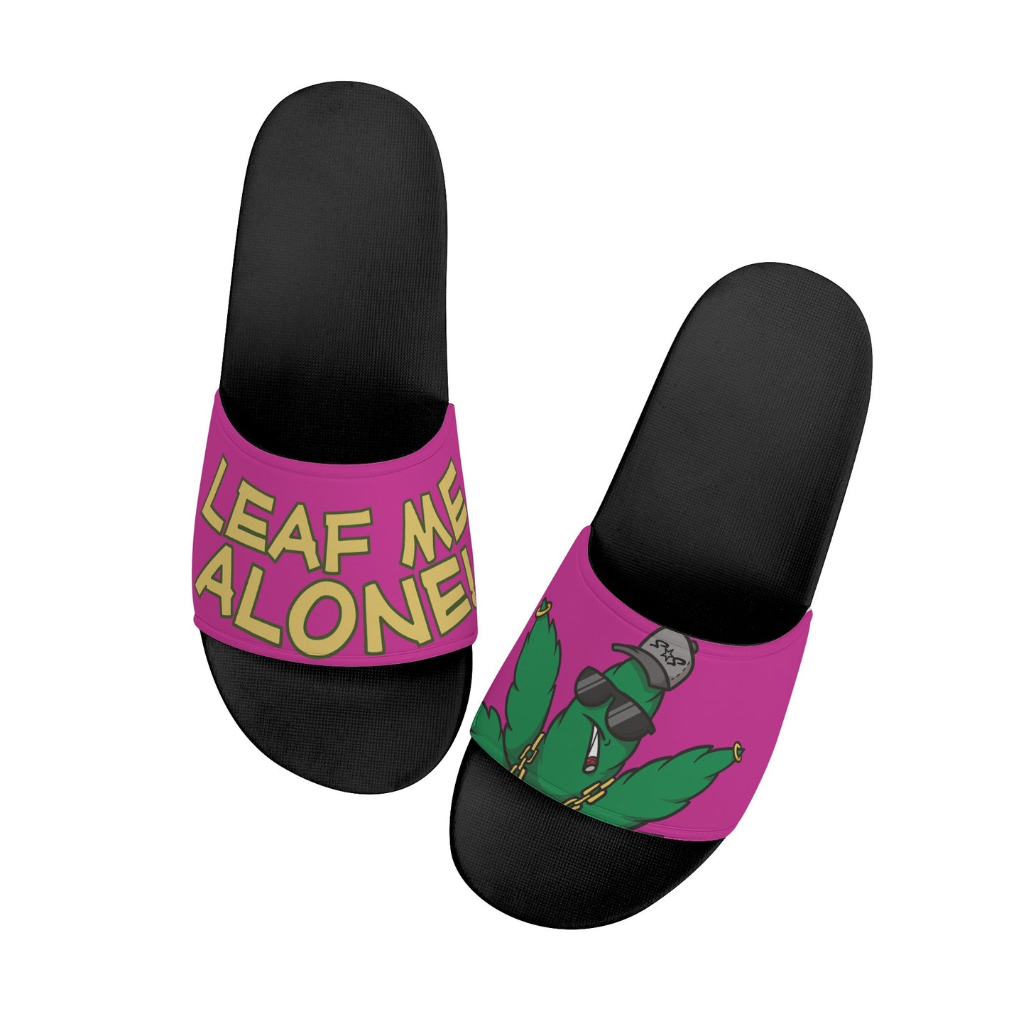 Leaf Me Alone 3.0 420 S.O.S Edition Mens Purple Star Slides