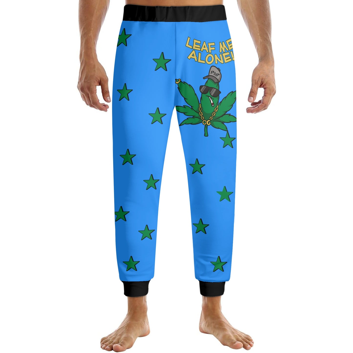 Leaf Me Alone 3.0 420 S.O.S Edition Mens Blue Sweatpants