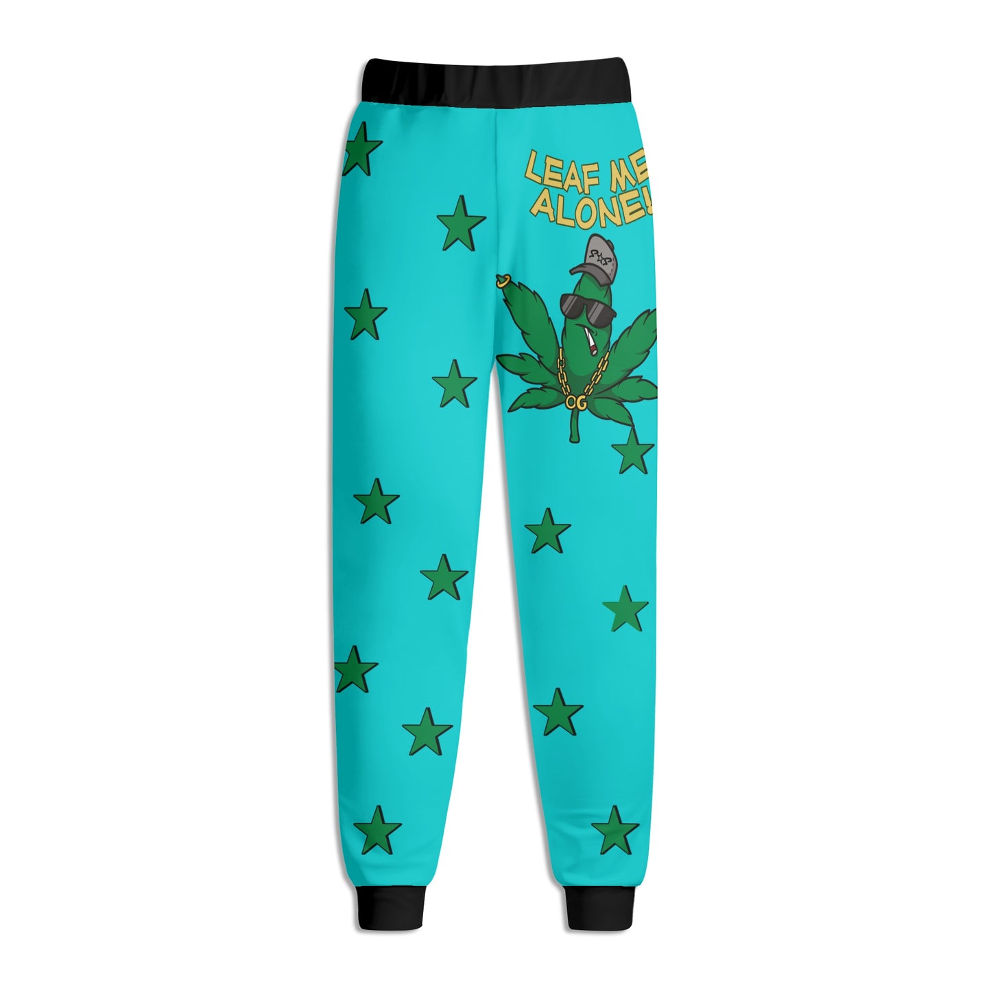 Leaf Me Alone 3.0 420 S.O.S Edition Mens Turquoise Sweatpants