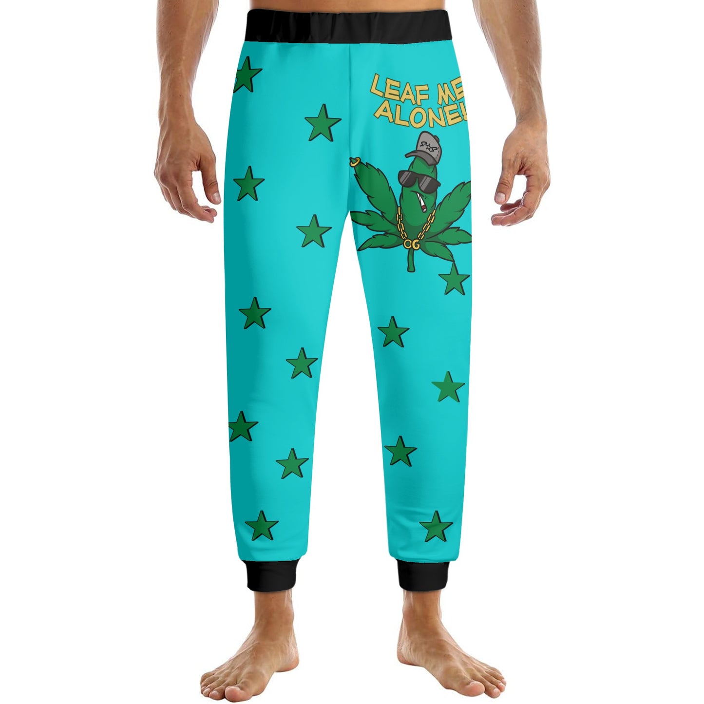 Leaf Me Alone 3.0 420 S.O.S Edition Mens Turquoise Sweatpants