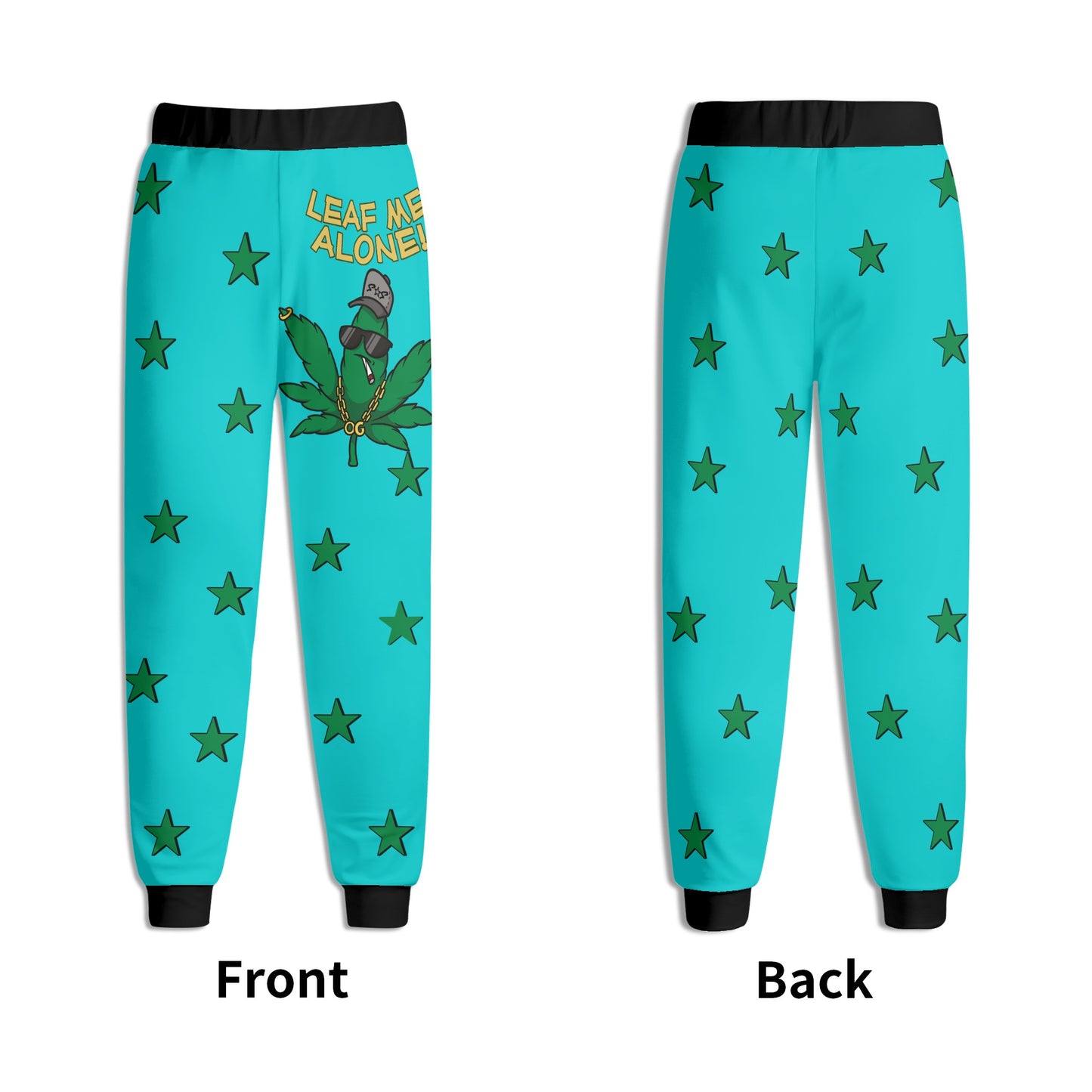 Leaf Me Alone 3.0 420 S.O.S Edition Mens Turquoise Sweatpants