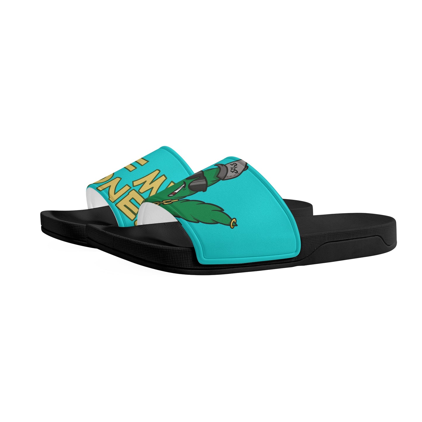 Leaf Me Alone 3.0 420 S.O.S Edition Mens Turquoise Star Slides