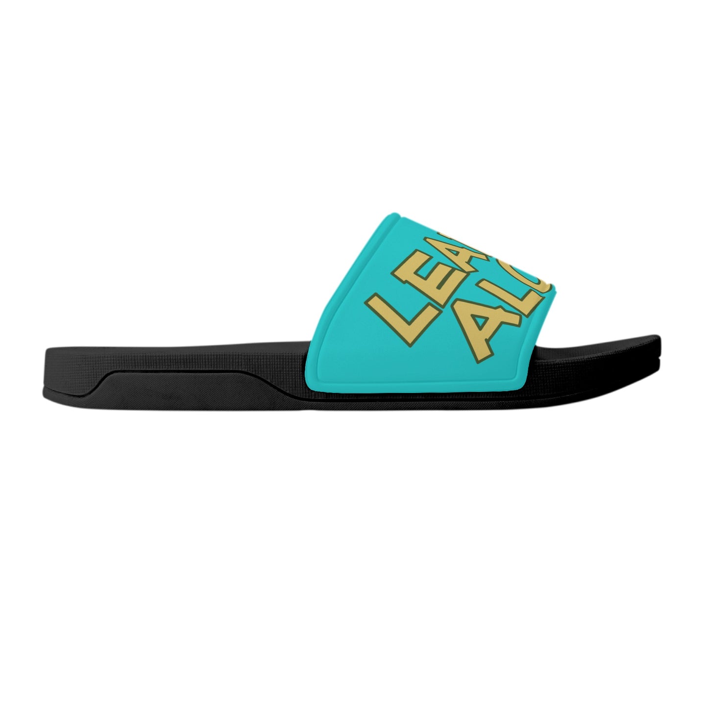 Leaf Me Alone 3.0 420 S.O.S Edition Mens Turquoise Star Slides