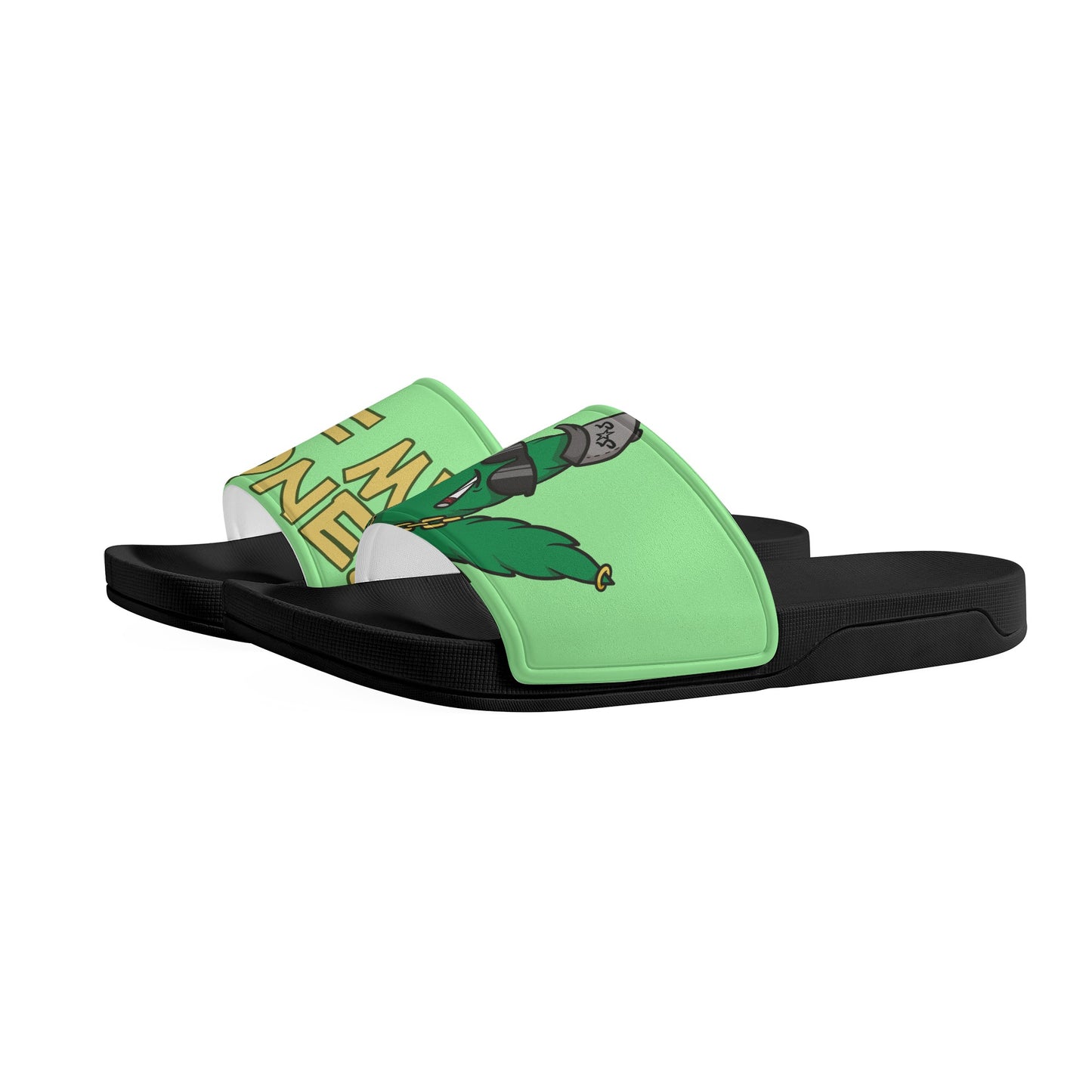 Leaf Me Alone 3.0 420 S.O.S Edition Mens Mint Green Star Slides