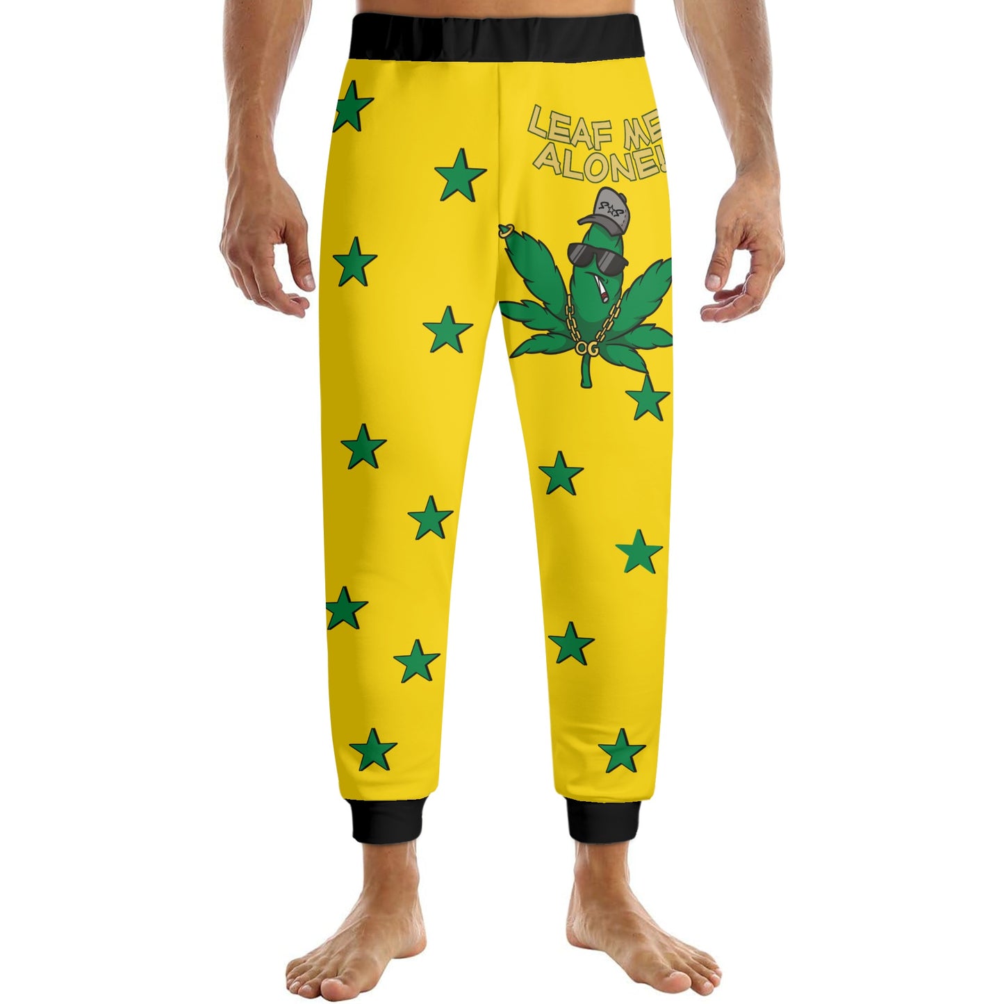 Leaf Me Alone 3.0 420 S.O.S Edition Mens Gold Sweatpants