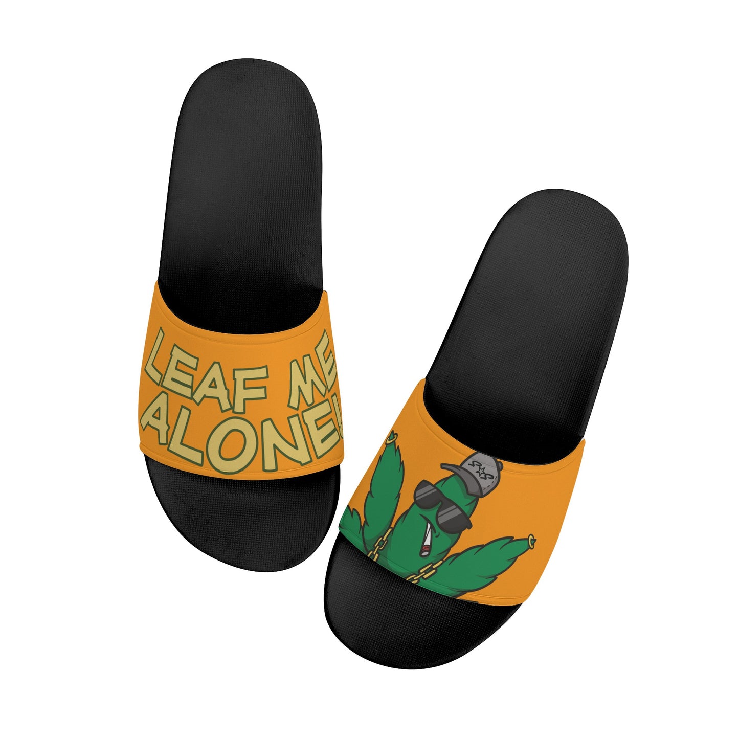 Leaf Me Alone 3.0 420 S.O.S Edition Mens Orange Star Slides