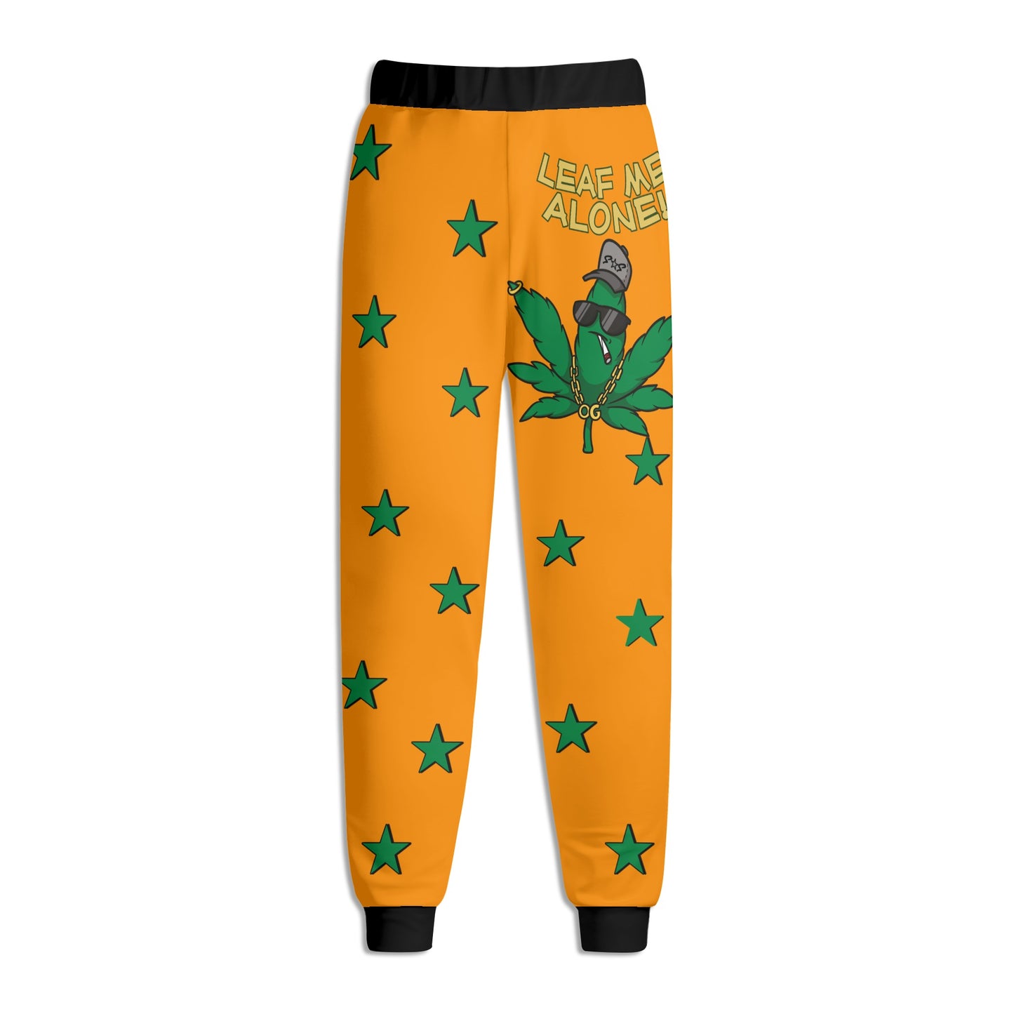 Leaf Me Alone 3.0 420 S.O.S Edition Mens Orange Sweatpants