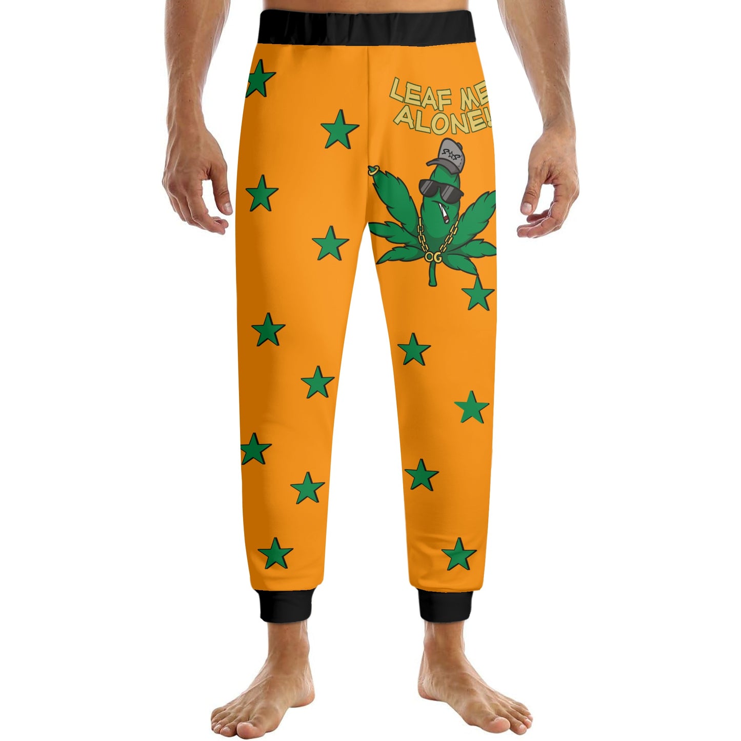 Leaf Me Alone 3.0 420 S.O.S Edition Mens Orange Sweatpants