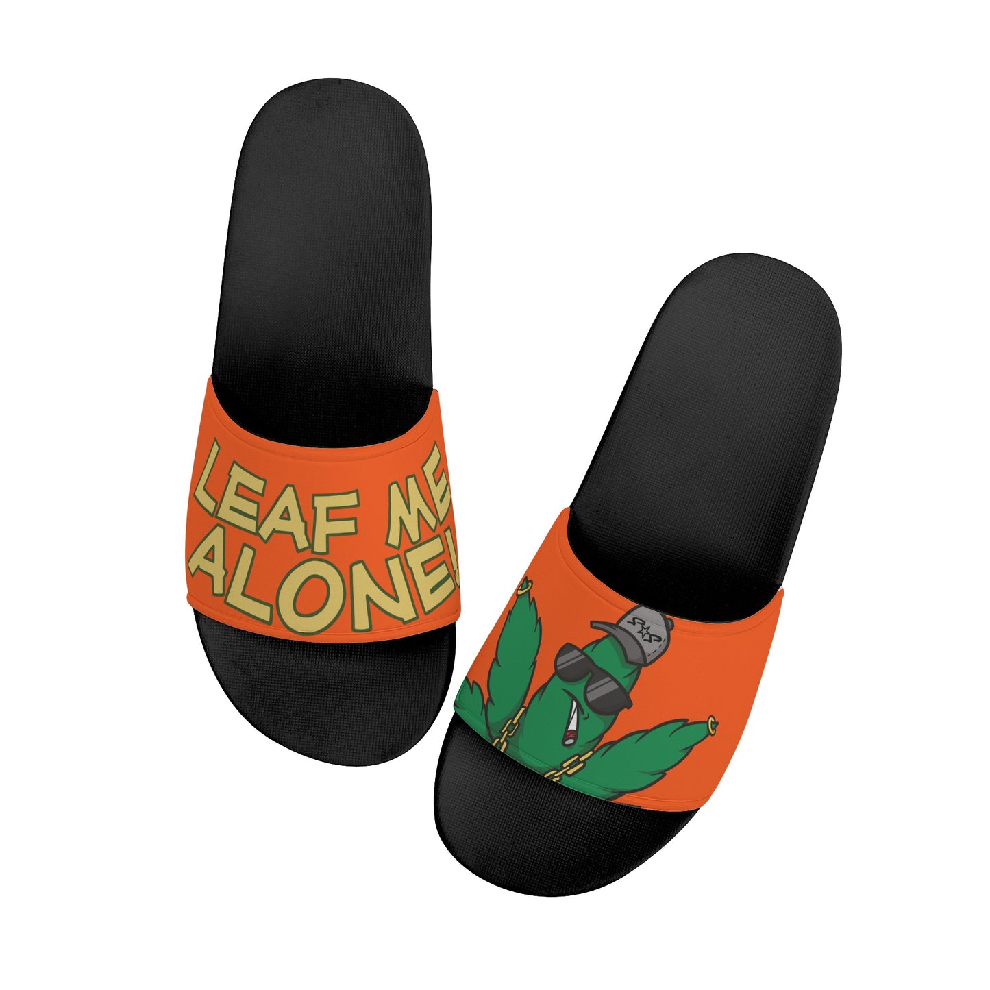 Leaf Me Alone 3.0 420 S.O.S Edition Mens Dark Orange Star Slides