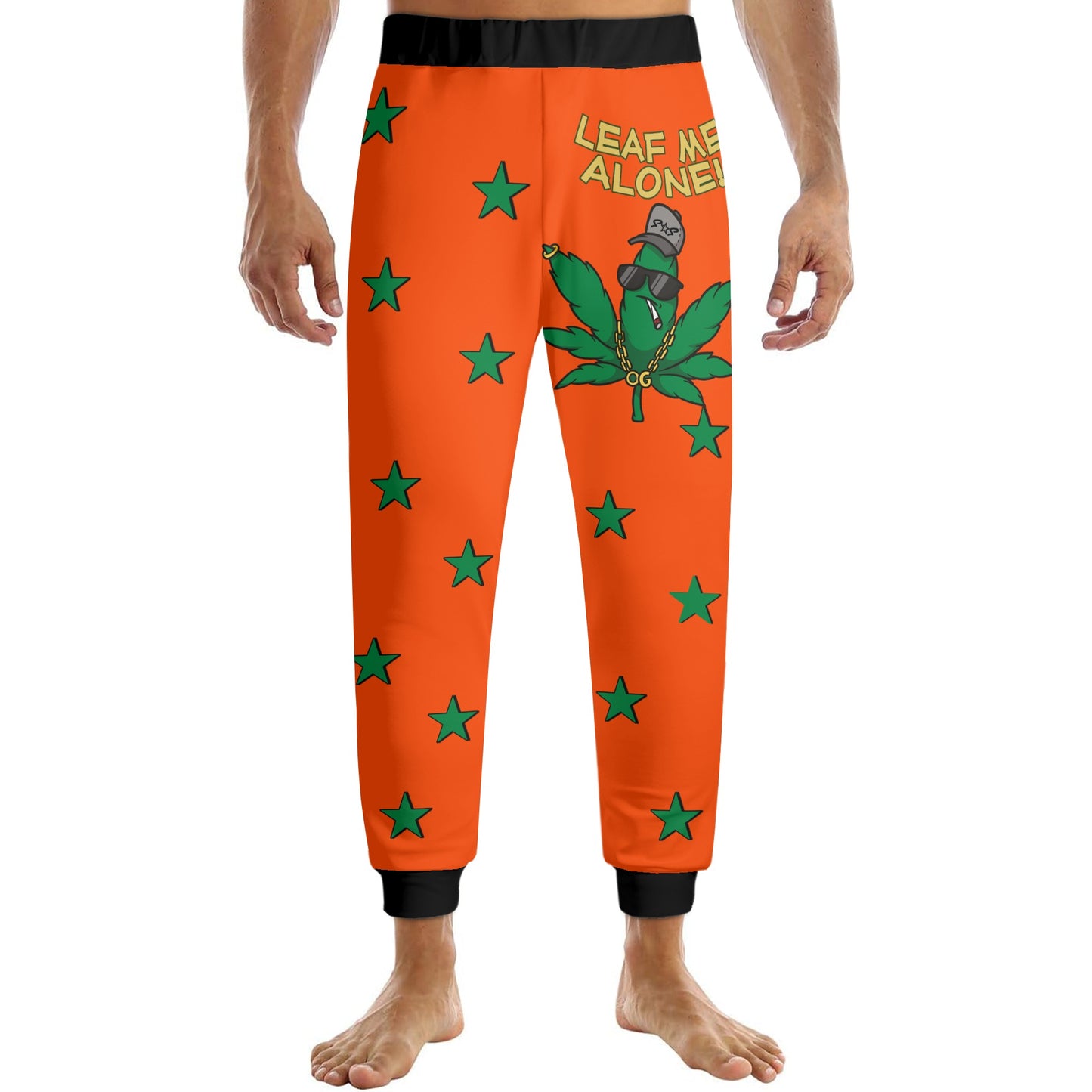 Leaf Me Alone 3.0 420 S.O.S Edition Mens Dark Orange Sweatpants