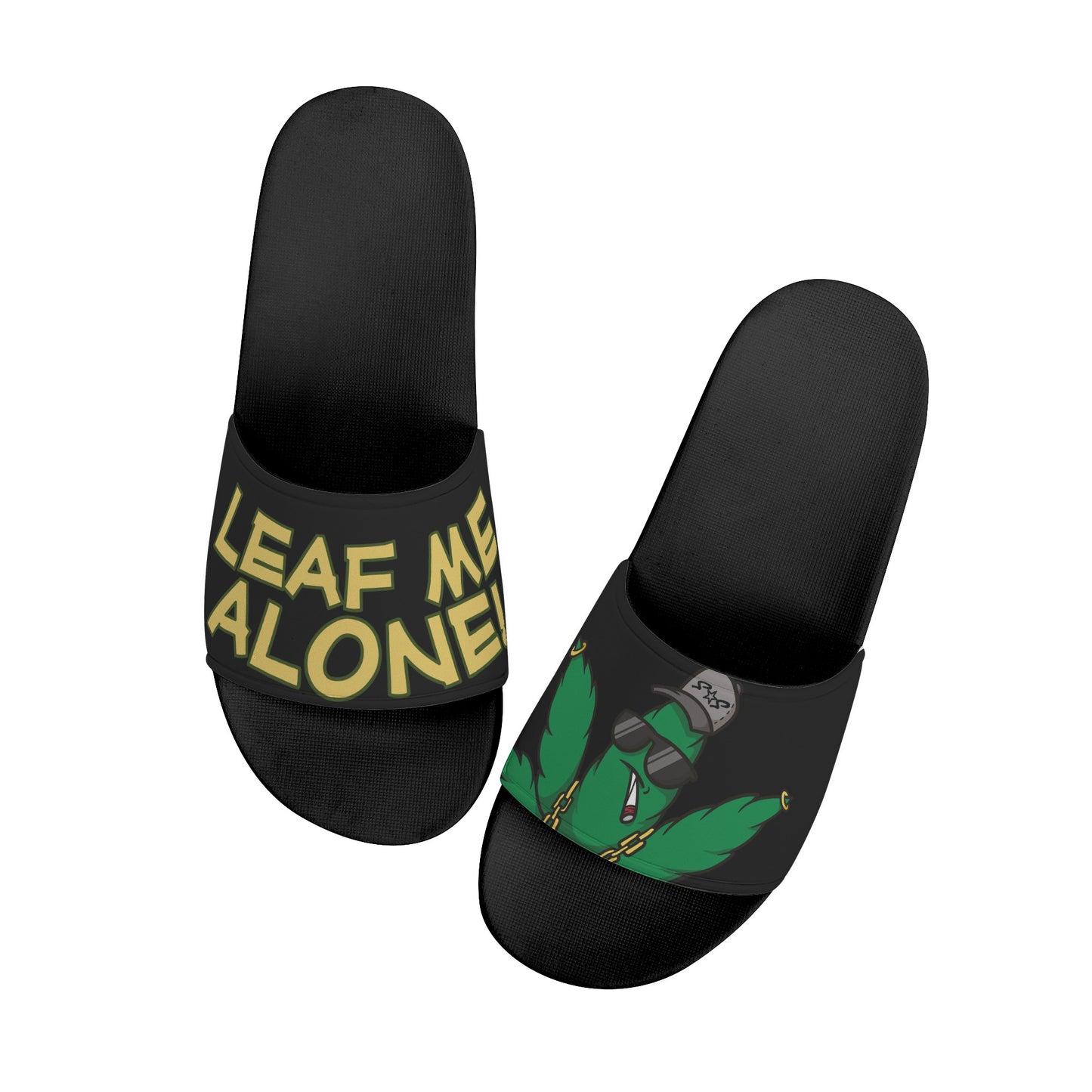 Leaf Me Alone 3.0 420 S.O.S Edition Mens Black Star Slides