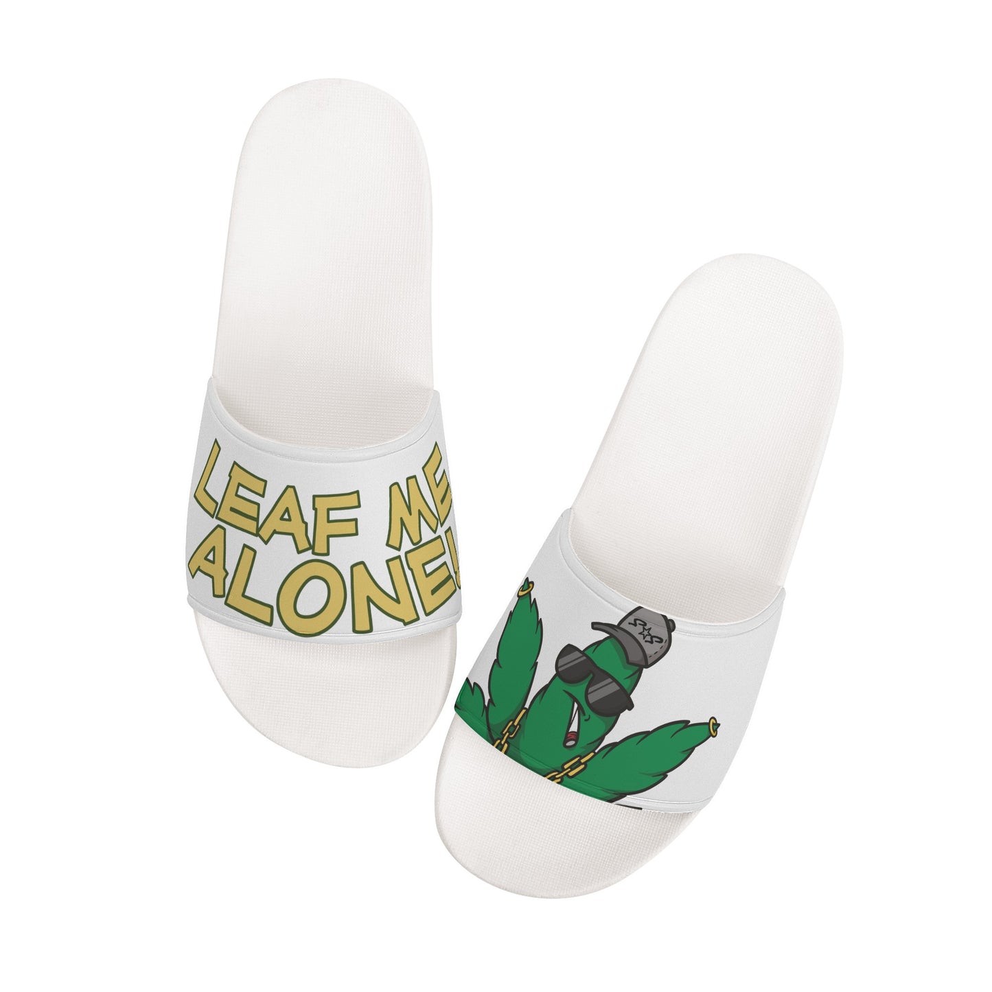 Leaf Me Alone 3.0 420 S.O.S Edition Mens White Star Slides