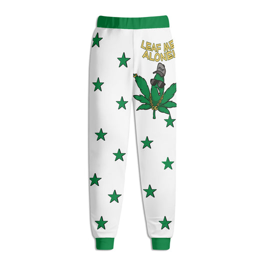 Leaf Me Alone 2.0 420 S.O.S Edition Mens White Sweatpants