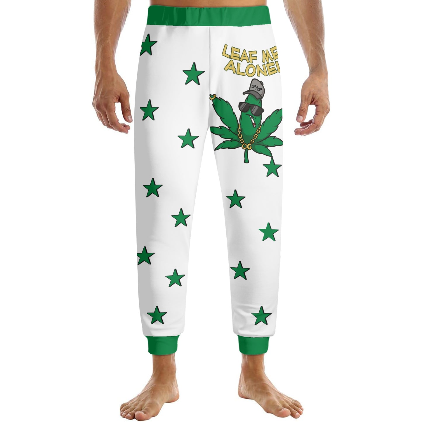 Leaf Me Alone 2.0 420 S.O.S Edition Mens White Sweatpants