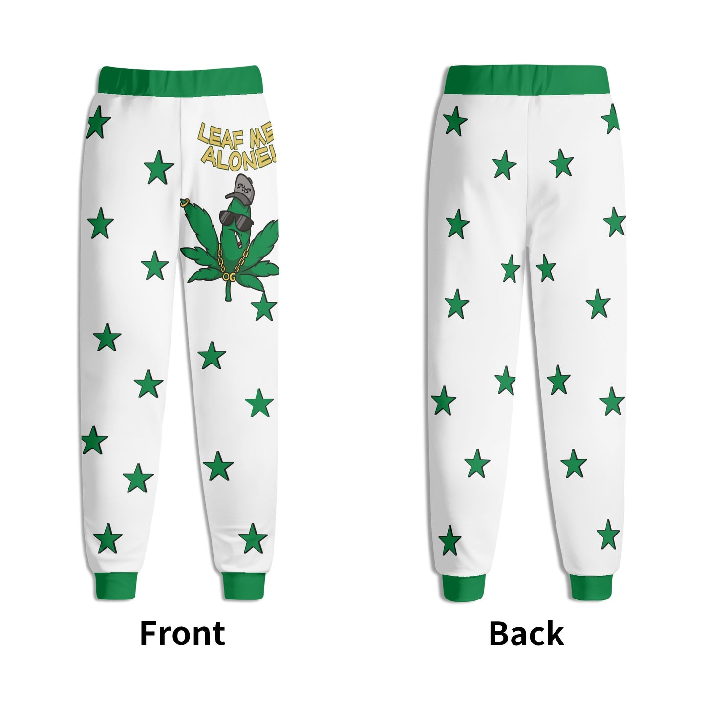 Leaf Me Alone 2.0 420 S.O.S Edition Mens White Sweatpants