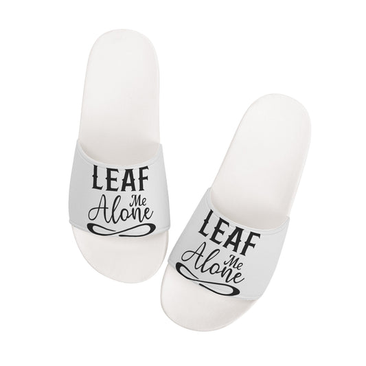 Leaf Me Alone 420 S.O.S Edition Mens White Star Slides