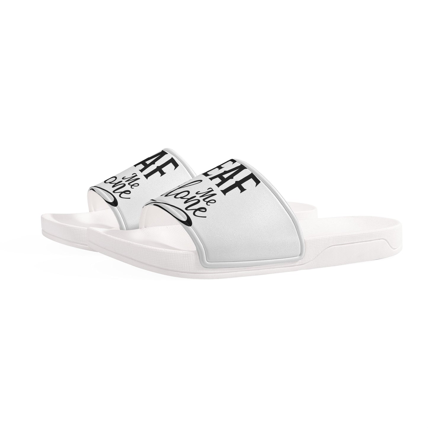 Leaf Me Alone 420 S.O.S Edition Mens White Star Slides