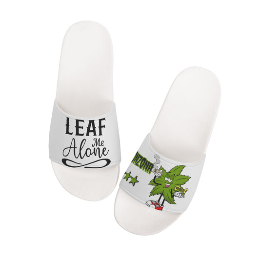 Leaf Me Alone 2.0 420 S.O.S Edition Mens White Star Slides