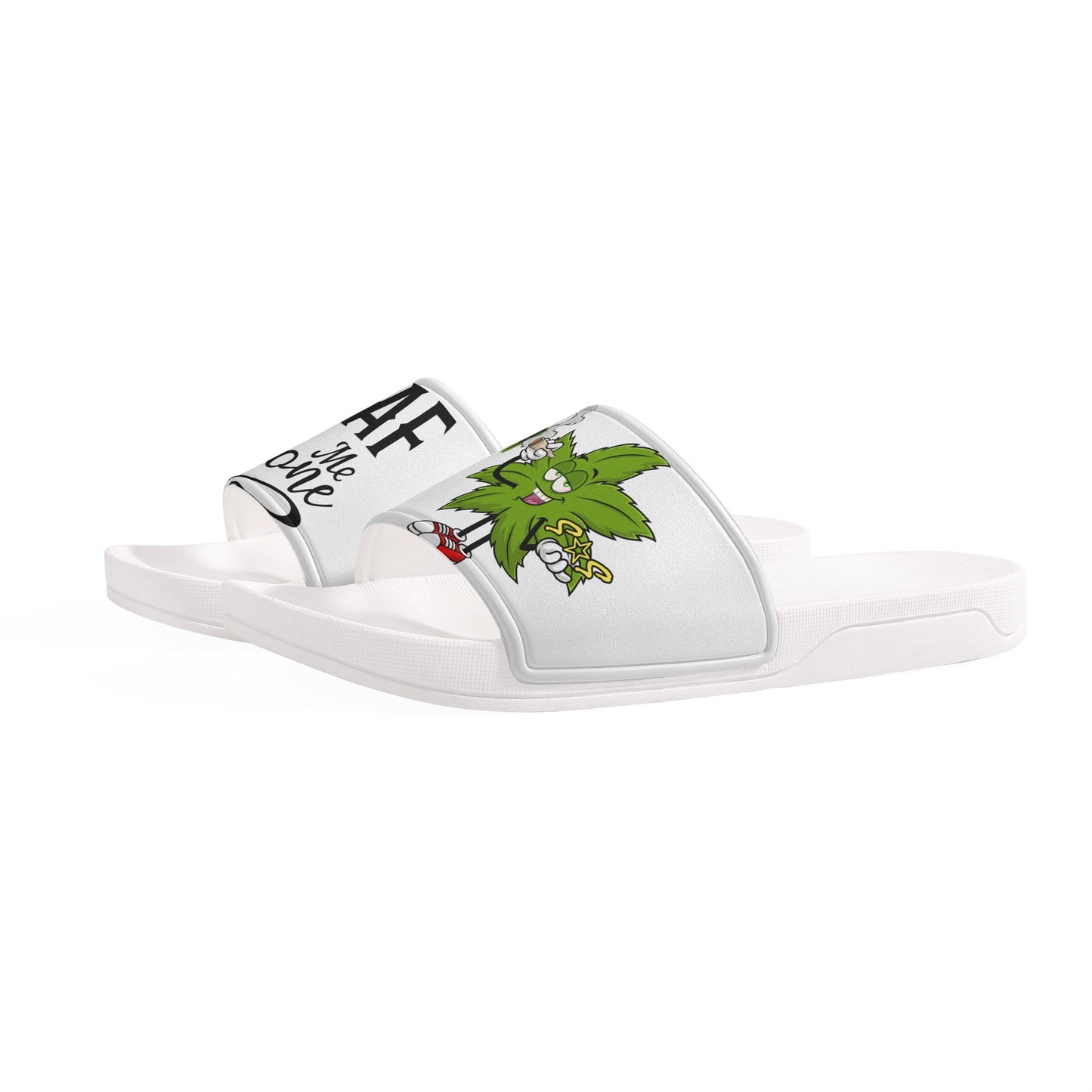 Leaf Me Alone 2.0 420 S.O.S Edition Mens White Star Slides